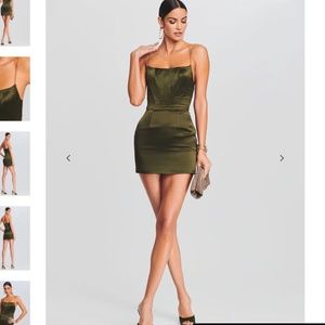 Mini Satin Green Dress